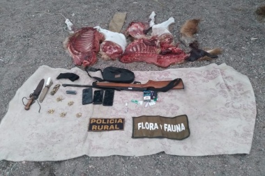 Cacería ilegal en Jáchal: Encontraron a cuatro hombres armados con carne de guanaco faenado