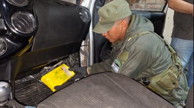 Gendarmería incautó más de un kilo de cocaína oculto en un auto que ingresaba a San Juan desde Mendoza