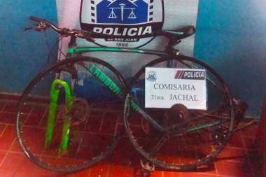La Comisaría 21 de Jáchal detuvo al presunto ladrón de una bicicleta y esclareció el hurto