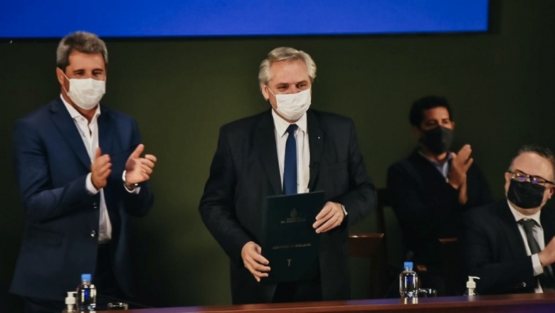 Alberto Fernández y Sergio Uñac inauguraron el Clúster de Energía Renovable