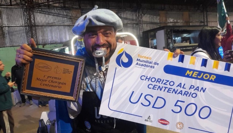 Un jachallero impactó con su choripán y fue uno de los ganadores del Mundial de Asadores en la República del Uruguay