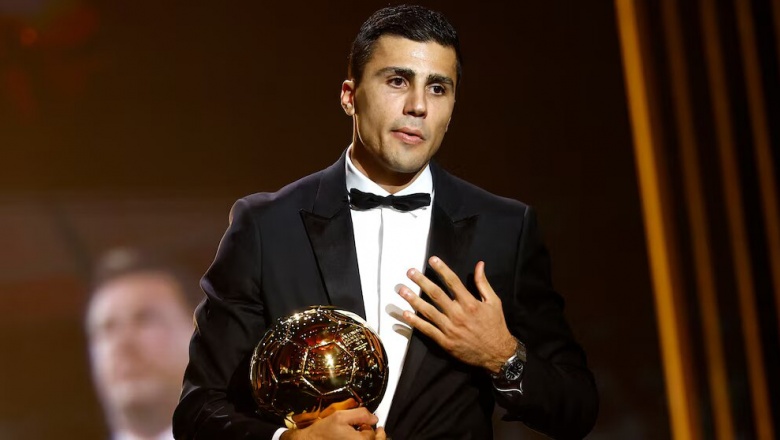 El jugador del Manchester City Rodri ganó el Balón de Oro como mejor futbolista del mundo