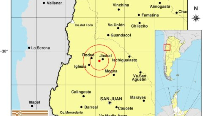 Un sismo de magnitud 3.3 sacudió levemente a Jáchal este sábado y también fue percibido en Rodeo según el INPRES