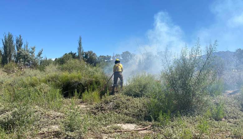 Incendio de pasturas en cercanías del Barrio Bicentenario 1 movilizó a Bomberos Voluntarios San José de Jáchal