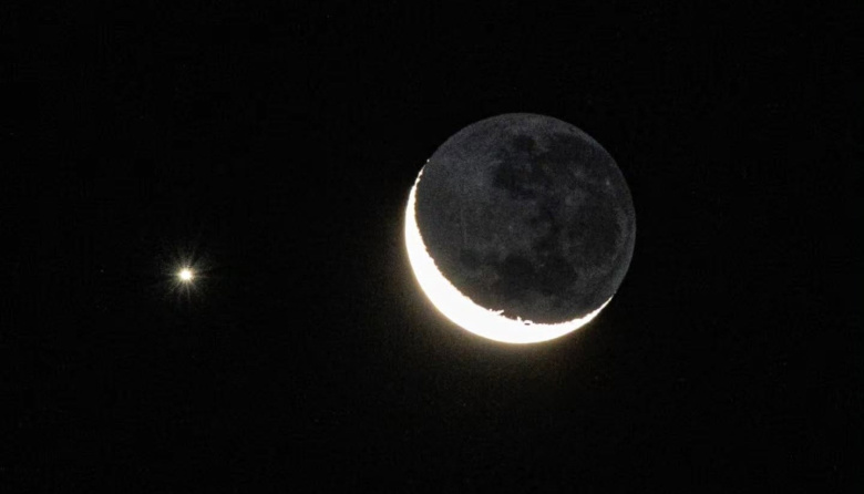 El cielo regaló un espectáculo único: Matías Castro capturó la alineación de la Luna, Mercurio, Venus y Júpiter desde Jáchal