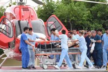 Llegó al Rawson el operario que se accidentó en Veladero