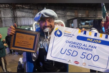 Un jachallero impactó con su choripán y fue uno de los ganadores del Mundial de Asadores en la República del Uruguay