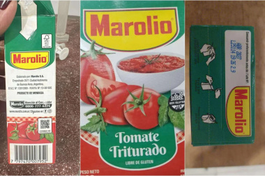 La ANMAT recomendó no consumir tomate triturado de la empresa Marolio por posible contaminación con gusanos