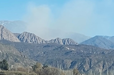 Un incendio de gran magnitud avanza en la zona de serranías de Jáchal, desde La Frontera hacia la zona oeste