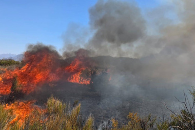 Bomberos controlaron un nuevo incendio de pasturas en Niquivil y evitaron su propagación durante la siesta jachallera