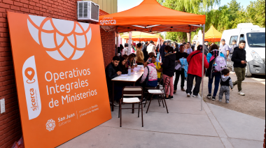 San Juan Cerca llega a la escuela Normal, Huaco y Mogna con trámites de DNI, atención médica y anteojos para niños y adolescentes