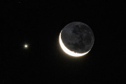 El cielo regaló un espectáculo único: Matías Castro capturó la alineación de la Luna, Mercurio, Venus y Júpiter desde Jáchal